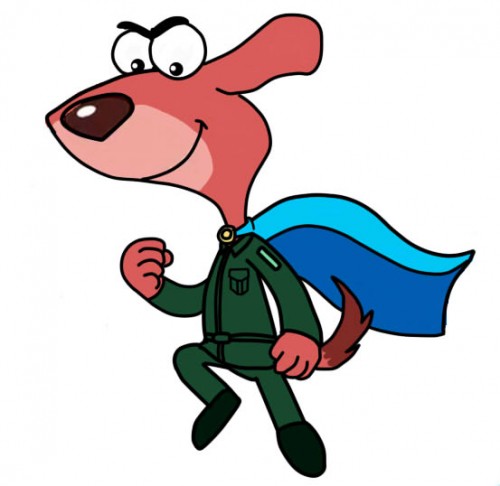 Dog a tat the rat a tat super soldier hero doggy don