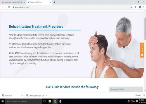 La carrière de physiothérapeute est une carrière dans le domaine des soins médicaux qui traite des conditions d’activité du corps découlant de conditions spécifiques ou de problèmes de santé. Le traitement avec la physiothérapie peut également être beaucoup plus fiable et bon marché que divers autres médicaments ou traitements classiques.

URL: https://amsclinic.ca/

#Physiotherapie #Physiothérapeute