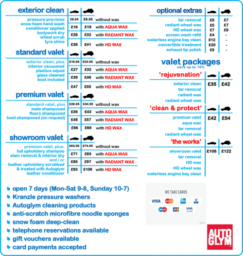 Our team is always available for you at the Union Square Shopping Centre. At our store you will find a wide range of options from exterior cleaning to internal valeting services. Also you will get a variety of waxes to apply on your car.

Visit here:- http://aberdeencarvalet.com/valeting-union-square/