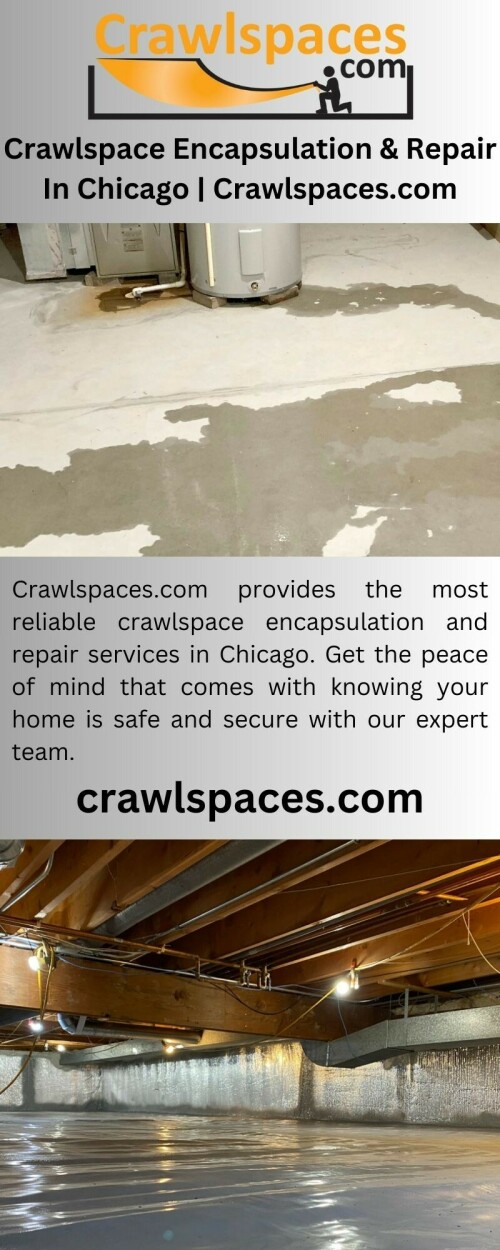 Crawlspaces.com provides the most reliable crawlspace encapsulation and repair services in Chicago. Get the peace of mind that comes with knowing your home is safe and secure with our expert team.

https://crawlspaces.com/