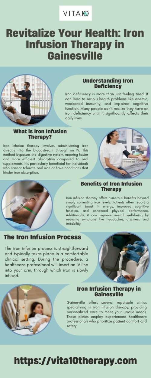 Revitalize Your Health Iron Infusion Therapy in Gainesville