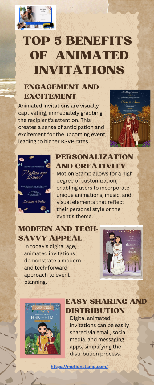 Motion Stamp offers stunning animated invitations that bring your special events to life. With customizable designs and smooth animations, these digital invites make a memorable impression for any occasion, from weddings to birthdays. Engage your guests with a unique, visually captivating invitation experience!
https://motionstamp.com/