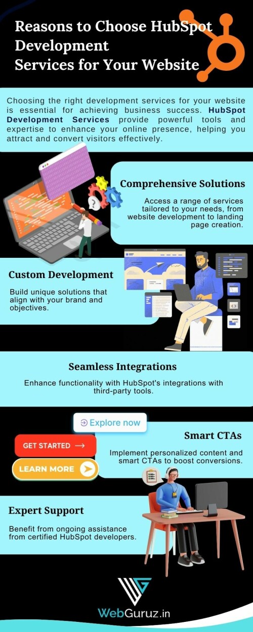 HubSpot development services customize the platform with unique templates, workflows, etc. HubSpot makes it simple to grow your business and achieve online success. Discover why HubSpot development services are the perfect choice for your website! For more information visit:https://webguruz.in/hubspot-development