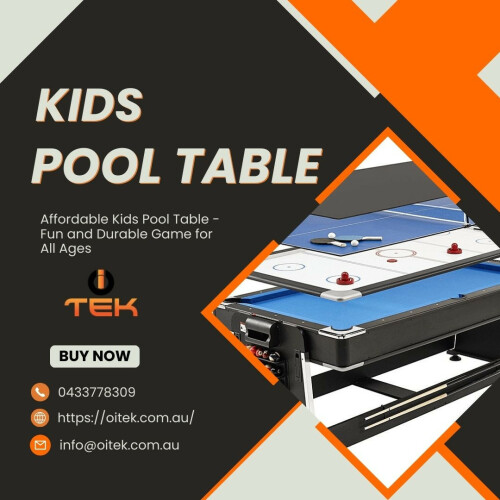 Discover our affordable kids pool table, perfect for introducing your children to the fun and skill of billiards. Durable, safe, and suitable for all ages.
Visit: oitek.com.au
