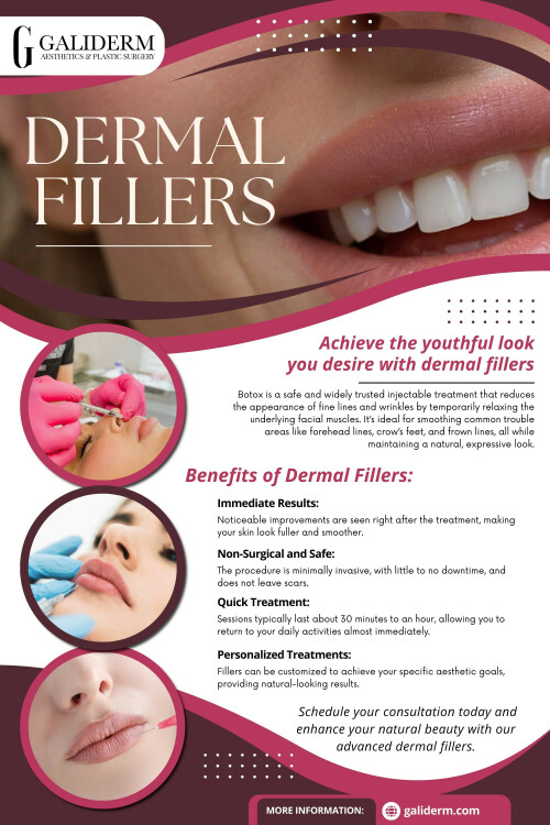 In the evolving landscape of aesthetic enhancements, lip fillers have often garnered significant attention, frequently associated solely with achieving a fuller pout. While lip augmentation is certainly a popular use, this narrow focus overlooks the broader, more transformative potential of dermal fillers in general. 

Official Website: https://galiderm.com 

Address: 9100 Belvedere Rd STE 105, Royal Palm Beach, FL 33411, United States

Phone: +15613360994

Find Us On Google Map: https://maps.app.goo.gl/nPWNimFUMr9oCcss9

Our Profile:

https://photouploads.com/galiderm

Next Links: 

https://tinyurl.com/26lhwlvf