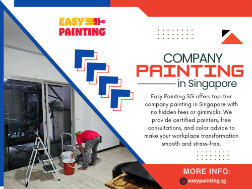 Homes are not the only places that benefit from fresh paint. Workplaces and commercial properties also need to look professional and welcoming. Company painting in Singapore focuses on using colors that match branding while creating a space where employees feel motivated and clients feel impressed.

Visit Our Website: https://easypainting.sg/

Easy Painting SG

Address: 31 Jurong West Street 41. Tower 2D, #01-33, Singapore 649412
Phone: +65 8788 3388

Our Profile: https://photouploads.com/easypaintingsg

See More:

https://v.gd/3RHz1m
https://v.gd/pBdyBs
https://v.gd/uhRDIk
https://v.gd/hMVCzo