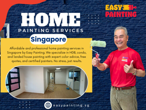 Home painting services Singapore offer both full-house projects and room-by-room solutions, depending on your budget and goals. Painting isn’t just about walls. Ceilings, doors, windows, and skirting boards all need attention. A full paint job gives your space a polished, complete look. 

Visit Our Website: https://easypainting.sg/

Easy Painting SG

Address: 31 Jurong West Street 41. Tower 2D, #01-33, Singapore 649412
Phone: +65 8788 3388

Our Profile: https://photouploads.com/easypaintingsg

See More:

https://v.gd/1TDErS
https://v.gd/3RHz1m
https://v.gd/pBdyBs
https://v.gd/uhRDIk