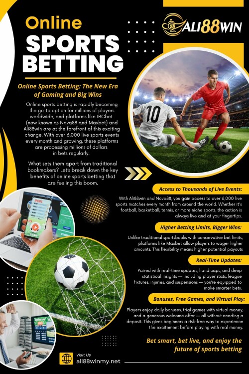 Choose a match, select your bet option, enter your amount, and confirm. That’s it — you’ve placed your first online sports betting wager! These games are designed to be just as easy to use and fun to explore. Whether you prefer sports or casino games, Nova88 has you covered.

Visit Official Website: https://ali88winmy.net/

Our Profile: https://photouploads.com/myali88win

See More:

https://is.gd/WYwEAc
https://is.gd/xZCDoX
https://is.gd/jEz6SH
