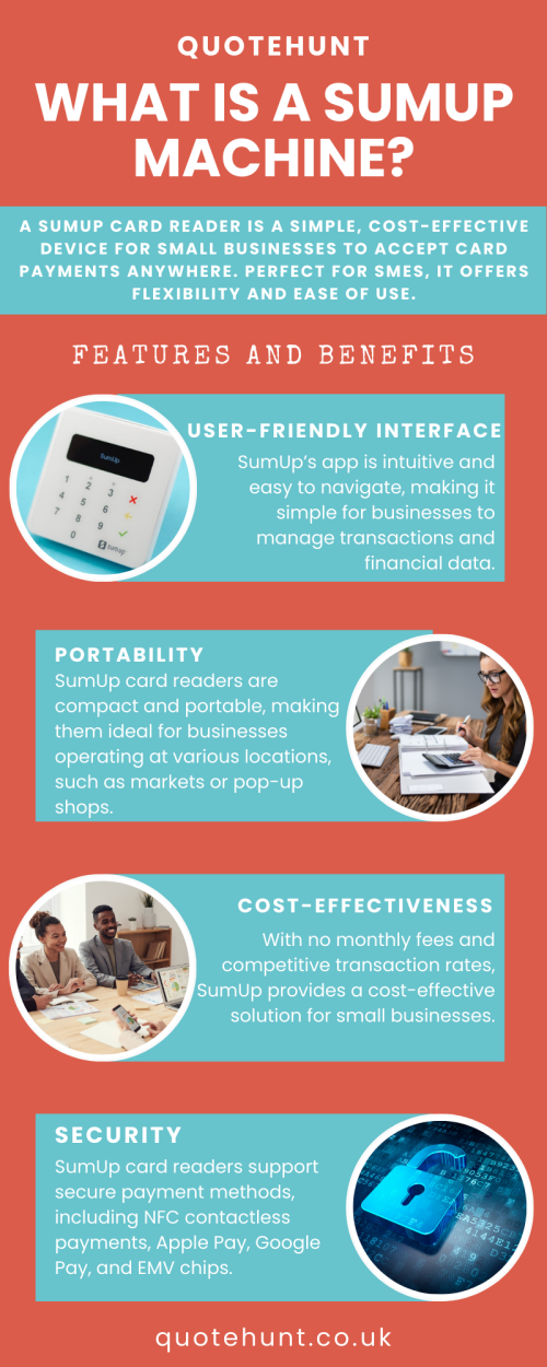 Learn all about the SumUp Machine—what it is, how it works, and why it's a must-have for small businesses. Check out our comprehensive review on Quote Hunt to discover its features, benefits, and how it can simplify your payment processes. https://www.quotehunt.co.uk/sumup-card-reader-review