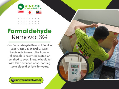 If you've recently moved, bought new furniture, or feel unwell at home, consider getting a professional formaldehyde removal SG service. It’s a small step that makes a big difference.Visit today to learn more or book your inspection.

Official Website: https://kingformaldehyde.sg

Address: 3 Duku Lane,Singapore 429304,RI Services Pte Ltd

Phone: +65 8788 3388

Our Profile: 

https://photouploads.com/kingformaldehyde

More Links: 

https://tinyurl.com/2xldyq2g
https://tinyurl.com/2bybldac
https://tinyurl.com/234n94hj
https://tinyurl.com/2arg9q3k