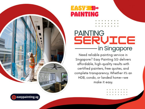 Preparation is the foundation of a smooth and successful painting project. By taking the right steps before your painting service Singapore begins, you help the painters do their job better—and faster. The result? A beautiful, freshly painted home with no mess or surprises.

Visit Our Website: https://easypainting.sg/

Easy Painting SG

Address: 31 Jurong West Street 41. Tower 2D, #01-33, Singapore 649412
Phone: +65 8788 3388

Our Profile: https://photouploads.com/easypaintingsg

See More:

https://v.gd/sq5ZEC
https://v.gd/cqFA6E
https://v.gd/1aJerM
https://v.gd/r1weB2