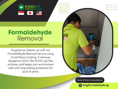 Many things in your house can release formaldehyde into the air. This is called “off-gassing.” It happens slowly, and the gas can stay in the air for a long time.In many homes across Singapore, especially newly-built ones, formaldehyde levels can be high. That’s why formaldehyde removal Singapore services are becoming more important every year.

Official Website: https://kingformaldehyde.sg

Address: 3 Duku Lane,Singapore 429304,RI Services Pte Ltd

Phone: +65 8788 3388

Our Profile: 

https://gifyu.com/kingformaldehyde

More Links: 

https://is.gd/WGR6ON
https://is.gd/96VrPr
https://is.gd/qB34le
https://is.gd/51o8EN