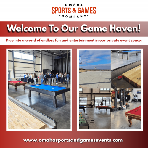 Discover Omaha Sports & Games, the ultimate private event venue in Omaha for birthdays, corporate parties, and group gatherings. Enjoy pool tables, shuffleboard, foosball, basketball, and more in a modern game haven. Book your next unforgettable party at www.omahasportsandgamesevents.com