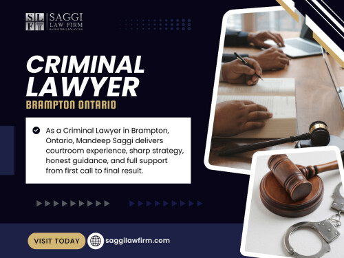 A Criminal Lawyer Brampton Ontario residents trust is usually someone who regularly works in the local courts, understands how matters are scheduled, and knows what to expect at each stage. This familiarity helps with everything from bail hearings to resolution discussions and trial preparation.

Contact :   Saggi Law Firm
Address:  2250 Bovaird Dr E Unit 401, Brampton, ON L6R 0W3
Phone: 647-983-6720

Official Website: https://saggilawfirm.com/brampton-criminal-lawyer

Read Our Blog: 
https://bramptoncriminallawyers.weebly.com/brampton-lawyer/brampton-lawyers

https://criminallawfirmstoronto.medium.com/criminal-lawyer-brampton-ontario-6b0a2011dab7

https://all4webs.com/saggilawfirm/criminallawyernearme2.htm


More Links:
https://beacons.ai/saggilawfirm
https://gravatar.com/criminallawfirmstoronto
https://vimeo.com/saggilawfirm