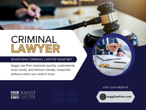 When you are facing criminal charges, finding the right legal help quickly becomes a priority. Many people start with searches like Criminal Lawyer Brampton Ontario or Criminal Lawyer Near Me, hoping to find someone reliable, experienced, and familiar with the local system. 

Contact :   Saggi Law Firm
Address:  2250 Bovaird Dr E Unit 401, Brampton, ON L6R 0W3
Phone: 647-983-6720

Official Website: https://saggilawfirm.com/brampton-criminal-lawyer
 

Read Our Blog: 
https://criminallawfirmstoronto.medium.com/criminal-lawyer-brampton-ontario-6b0a2011dab7
https://all4webs.com/saggilawfirm/criminallawyernearme2.htm
https://saggilawfirmv.yooco.org/law_firm_office_near_brampton

More Links:
https://c8ke.com/saggilawfirm
https://gravatar.com/criminallawfirmstoronto
https://medium.com/@criminallawfirmstoronto