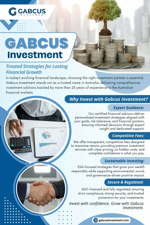 For Gabcus investment, maintaining clarity during calm periods builds trust that carries forward into more uncertain times.


Contact : Gabcus Investment
Address:  Suite 5, 90 Harris Street
Harris Park NSW 2150, Australia.
Phone: +61 2 8000 0297

Read Our Blog:
https://gabcusinvestments.wordpress.com/
https://698326bda339f.site123.me/blog
https://penzu.com/p/1cbbf98860b5588f


More Links:
https://gabcusinvestment.mssg.me/
https://peatix.com/user/28766700/view
https://github.com/gabcusinvestment