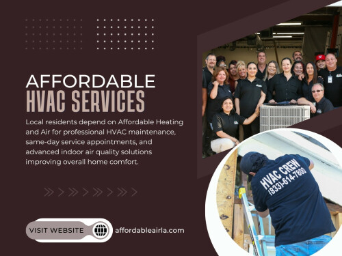 For homeowners looking for dependable service, Affordable Heating And Air has become a trusted choice for affordable HVAC services Los Angeles. Whether it’s routine maintenance or emergency repairs, having a local team that understands HVAC in Los Angeles can make keeping your home comfortable a whole lot easier.

Find us on Google Map: https://maps.app.goo.gl/AmnAG3GCtMLZFQca6

Contact: Affordable Heating and Air
Address: 9601 Cozycroft Ave Unit 1, Chatsworth, CA 91311, United States
Customer Service: +1-818-722-1332

Read our blogs:
https://affordableairla.wordpress.com/
https://affordableairla.tumblr.com/
https://affordableairla.weebly.com/

More Links:
https://allmyfaves.com/affordableairla
https://www.pinterest.com/affordableairla/
https://gravatar.com/affordableairla