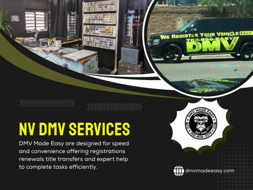 It’s often the smallest details that cause the biggest problems.

Common examples include:

Minor spelling differences in names
Address formats that don’t match
Incomplete sections in forms
These don’t seem like major issues, but in nv dmv services, consistency is everything. The system checks for exact matches, not close ones.

Click Here for More Information : https://dmvmadeeasy.com/dmv-services-las-vegas/

Find Us On Google Map : https://goo.gl/maps/BJNY18FeVELkd5ye8

Contact : DMV Made Easy

Address: 8615 W Flamingo Rd, Las Vegas, NV 89147, United States

Phone Number: +17022413662

Read Our Blog:

https://dmvmadeeasyvegas.blogspot.com/2026/05/car-registration-nevada.html

https://penzu.com/p/9758a1fb4d7fa01c

https://dmvmadeeasyvegas.yooco.org/nevada_dmv_services

More Links:

https://allmyfaves.com/dmvmadeeasy

https://soundcloud.com/dmvmadeeasy

https://www.magcloud.com/user/dmvmadeeasy