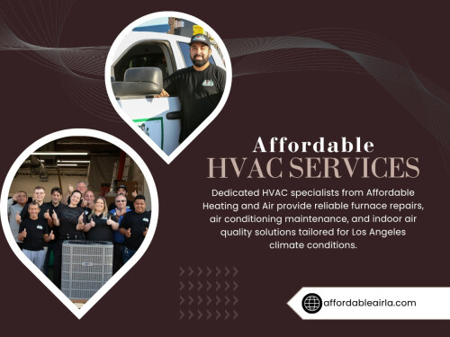 For homeowners looking for dependable service, Affordable Heating And Air has become a trusted choice for affordable HVAC services and professional support. Whether it’s routine maintenance or emergency repairs, having a local team that understands HVAC in Los Angeles can make keeping your home comfortable a whole lot easier.

Find us on Google Map: https://maps.app.goo.gl/AmnAG3GCtMLZFQca6

Contact: Affordable Heating and Air
Address: 9601 Cozycroft Ave Unit 1, Chatsworth, CA 91311, United States
Customer Service: +1-818-722-1332

Read our blogs:
https://affordableairla.wixsite.com/affordableairla
https://affordableairla.bcz.com/
https://affordableairla.brushd.com

More Links:
https://beacons.ai/affordableairla
https://vimeo.com/affordableairla
https://www.reverbnation.com/affordableairla