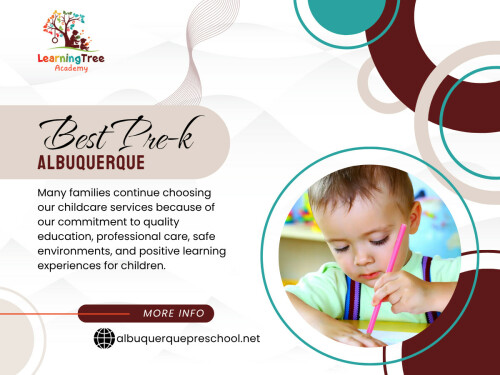 In a steady Best Pre-k Albuquerque, this shift is supported without pressure, which makes it feel more natural than forced.

Learning Tree Academy
Address: 3615 Candelaria Rd NE, Albuquerque, NM 87110, United States
Phone Number: +15058881668

Find Us On Google Map: https://goo.gl/maps/sXHaNYEYyPwfkx4KA

Read Our Blogs:
https://albuquerquepreschool.blogspot.com/2026/05/best-pre-k-albuquerque.html
https://albuquerquepreschools.mystrikingly.com/blog/best-childcare-in-albuquerque
https://albuquerquepreschool.medium.com/best-preschool-in-albuquerque-4fed68b3f4fc

More Links:
https://linktr.ee/ltapreschool
https://www.reddit.com/user/ltapreschool
https://about.me/albuquerquepreschools