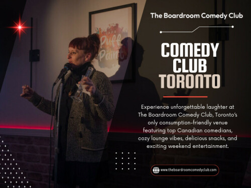Not every break has to involve travelling somewhere far away. Sometimes just walking into a Comedy club Toronto is enough to change your mood completely. As soon as the people sit down, the outside world starts to recede. Work emails become irrelevant for a while, phones are left alone and attention turns to the stage.

Contact Us -
Address - 1350 St Clair Ave W, Toronto, ON M6E 1C4, Canada
Phone- +14168348654
Email- poonam3123@hotmail.com

Read Our Blogs -
https://theboardroomcomedyclub.medium.com/comedy-show-toronto-81014dc89fba
https://6a70529ae3971.site123.me/
https://theboardroomcomedyclub.wordpress.com/

More Links -
https://www.viki.com/collections/4271614l-the-boardroom-comedy-club-toronto
https://independent.academia.edu/theboardroomcomedyclub
https://gravatar.com/theboardroomcomedyclub