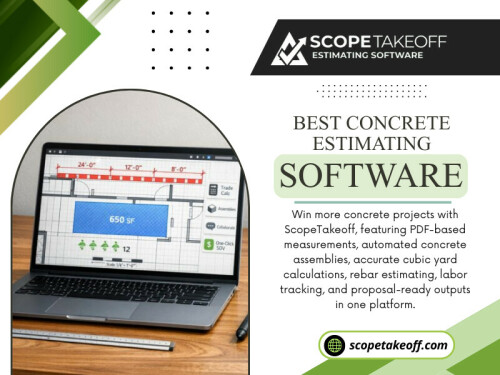 Using the Best concrete estimating software helps you to create a more organized estimating process and increase accuracy and approach every bid with more confidence. The small improvements that are made during estimating often result in better project outcomes, healthier profit margins and long-term business success.

For more info visit here: https://scopetakeoff.com/blog/concrete/best-concrete-estimating-software/

Read our blogs:
https://scopetakeoff.wordpress.com
https://scopetakeoff.tumblr.com
https://scopetakeoff.weebly.com
https://scopetakeoff.mystrikingly.com/blog/flooring-estimating-software

More Links: 
https://linktr.ee/scopetakeoff
https://www.apsense.com/user/scopetakeoff
https://gravatar.com/scopetakeoff