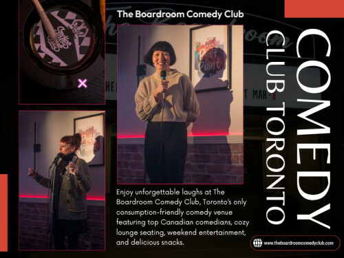 A memorable Comedy club Toronto experience combines talented performers, a welcoming atmosphere and a genuine audience interaction into one fun evening. Each visit is familiar enough to be comfortable, but different enough to be exciting. That balance keeps groups returning throughout the year.

Contact Us -
Address - 1350 St Clair Ave W, Toronto, ON M6E 1C4, Canada
Phone- +14168348654
Email- poonam3123@hotmail.com

Read Our Blogs -
https://theboardroomcomedyclub.weebly.com/
https://theboardroomcomedyclub.medium.com
https://6a70529ae3971.site123.me

More Links -
https://campsite.bio/theboardroomcomedyclub
https://www.apsense.com/user/theboardroomcomedyclub
https://www.magcloud.com/user/theboardroomcomedyclub
