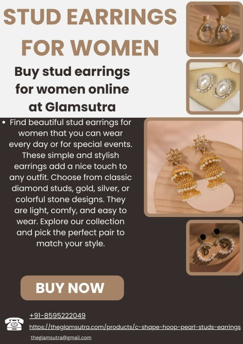 Buy stud earrings for women online at Glamsutra
