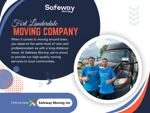 A Fort Lauderdale moving company with expertise in specialty moving uses specialized equipment and packing materials to ensure safe transport. Movers trained in handling delicate or high-value items understand the significance of these possessions and take steps to protect them during the move. Whether it's a grand piano or a family heirloom, specialty services ensure peace of mind.

Safeway Moving Inc

Address: 5237 NW 33rd Ave, Fort Lauderdale, FL 33309, United States
Call Us: +18445694550
Email: info@safewaymovinginc.com
Find Us On Google Map: https://g.co/kgs/Mif4xHb

Read Our Blogs:
https://tinyurl.com/yhsvbfyw
https://is.gd/4NRLLz
https://v.gd/fRgi0L

More Links:
https://v.gd/VB0Cyy
https://tinyurl.com/25urxwmj
https://is.gd/1yaWI7
