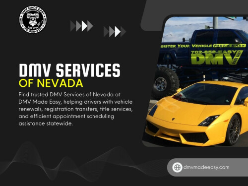 If there is one thing that slows down visitors the most at dmv services of nevada, it’s incomplete or mismatched documents. Even a small mismatch—like an old address or missing signature—can stop your process completely at the dmv las vegas counter.

DMV Made Easy

Address: 8615 W Flamingo Rd, Las Vegas, NV 89147, United States
Phone Number: +17022413662
Find Us On Google Map : https://goo.gl/maps/BJNY18FeVELkd5ye8

Read Our Blog:
https://dmvmadeeasy.medium.com/
https://dmvmadeeasy.brushd.com/
https://dmvmadeeasyvegas.wixsite.com/dmv-made-easy

More Links:
https://allmyfaves.com/dmvmadeeasy/
https://www.reverbnation.com/dmvmadeeasy
https://www.scribd.com/user/646736818/DMV-Made-Easy