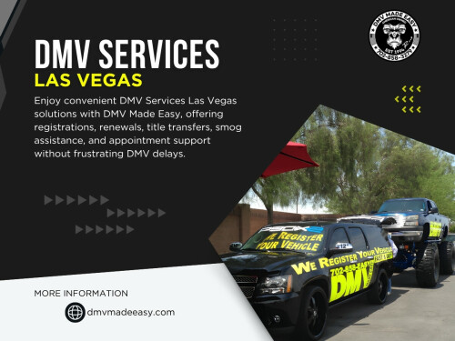 When these enter the queue, they naturally slow down the flow. Even if your task is simple, you still get impacted because everything runs in the same system at dmv services las vegas locations.

DMV Made Easy

Address: 8615 W Flamingo Rd, Las Vegas, NV 89147, United States
Phone Number: +17022413662
Find Us On Google Map : https://goo.gl/maps/BJNY18FeVELkd5ye8

Read Our Blog:
https://dmvmadeeasyvegas.blogspot.com/
https://dmvmadeeasy.wordpress.com/
https://dmvmadeeasyvegas.yooco.org/

More Links:
https://MySlink.app/dmvmadeeasy
https://vimeo.com/dmvmadeeasy
https://disqus.com/by/dmvmadeeasy/about/