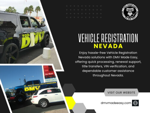 Many people assume their insurance is automatically valid for vehicle registration nevada, but that’s not always the case. Expired or inactive insurance records are a major reason for processing delays.

Click here for more information: https://dmvmadeeasy.com/dmv-services-las-vegas/

DMV Made Easy

Address: 8615 W Flamingo Rd, Las Vegas, NV 89147, United States
Phone Number: +17022413662
Find Us On Google Map : https://goo.gl/maps/BJNY18FeVELkd5ye8

Read Our Blog:
https://dmvmadeeasyvegas.blogspot.com/
https://dmvmadeeasy.medium.com/
https://dmvmadeeasyvegas.yooco.org/

More Links:
https://linktr.ee/dmvmadeeasy
https://www.slideshare.net/DMVMadeEasy/
https://soundcloud.com/dmvmadeeasy