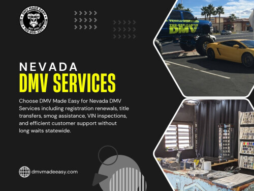Delays in car registration nevada are rarely caused by one big mistake. Instead, they come from several small, overlooked steps that build up. Once you understand how nevada dmv services work and prepare properly, the process becomes much more predictable and manageable.

Click here for more information: https://dmvmadeeasy.com/dmv-services-las-vegas/

DMV Made Easy

Address: 8615 W Flamingo Rd, Las Vegas, NV 89147, United States
Phone Number: +17022413662
Find Us On Google Map : https://goo.gl/maps/BJNY18FeVELkd5ye8

Read Our Blog:
https://dmvmadeeasyvegas.blogspot.com/
https://dmvmadeeasy.wordpress.com/
https://dmvmadeeasyvegas.yooco.org/

More Links:
https://MySlink.app/dmvmadeeasy
https://vimeo.com/dmvmadeeasy
https://disqus.com/by/dmvmadeeasy/about/