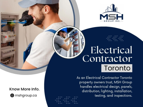 That is why hiring an experienced Electrical contractor Toronto is far more important than simply checking a box on a construction schedule. The right contractor helps ensure every installation follows current regulations, supports future business needs, and passes inspections without unnecessary delays.

Click here for more information:https://mshgroup.ca/electrical-installation/

Address: 426 Maria Antonia Rd, Woodbridge, ON L4H 2Y9, Canada
Phone: 647-886-4990

Read Our Blogs:
https://mshgroupca.medium.com/
https://mshgroupca.mystrikingly.com/
https://site-g0kba3nl5.godaddysites.com/

More Links:
https://bio.site/mshgroupca
https://ca.pinterest.com/mshgroupca/
https://www.friend007.com/mshgroupca
https://www.reddit.com/user/mshgroupca/