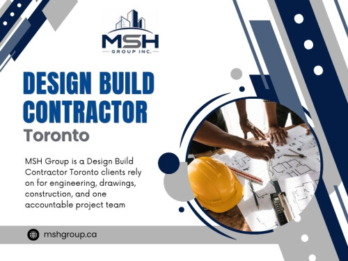 With experience as a trusted Design build contractor Toronto, MSH Group helps clients transform approved designs into organized, well-coordinated construction projects where planning, collaboration, and attention to detail support successful outcomes from start to finish.

Click here for more information: https://mshgroup.ca/design-build/

Address: 426 Maria Antonia Rd, Woodbridge, ON L4H 2Y9, Canada
Phone: 647-886-4990

Read Our Blogs:
https://mshgroupca.wixsite.com/mshgroupca
https://mshgroupca.weebly.com/
https://mshgroupca.medium.com/

More Links:
https://taplink.cc/mshgroupca
https://www.apsense.com/user/mshgroupca
https://mshgroupca.mystrikingly.com/
https://open.spotify.com/show/0343s0UEFtzCwgcNb1H3Kh