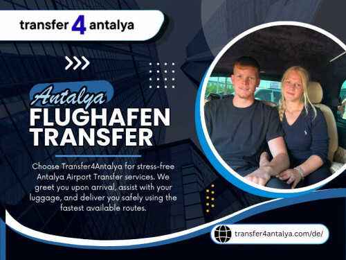A little planning before your flight can save you from many travel-related worries. Choosing a suitable antalya flughafen transfer means starting your holiday with comfort instead of confusion. The right airport transfer is a small detail that can make your entire Antalya experience feel much easier.

Address: Güzelyurt, 206. Sk. No:2, 07112 Aksu/Antalya
Phone: +905370463824

For More Information: https://transfer4antalya.com/de/

Read Our Blogs:
https://transfer4antalya.mystrikingly.com
https://transfer4antalya.blogspot.com
https://transfer4antalya.wixsite.com/transfer4antalya

Related Links:
https://allmyfaves.com/transfer4antalya
https://gravatar.com/transfer4antalya
https://issuu.com/transfer4antalya