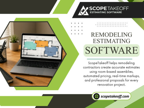 Using Remodeling estimating software helps contractors organize these details without creating unnecessary paperwork. Professional Residential remodeling estimating software helps contractors keep track of these smaller details without making estimates unnecessarily complicated.

For more info visit here: https://scopetakeoff.com/remodeling-estimating-software/

Read our blogs:
https://scopetakeoff.wordpress.com
https://scopetakeoff.weebly.com
https://scopetakeoff.yooco.org/concrete_bidding_software

More Links:
https://linktr.ee/scopetakeoff
https://pinterest.com/scopetakeoff/
https://www.twitch.tv/scopetakeoff/about