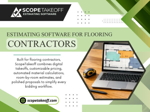 Many flooring professionals make their first investment in Estimating software for flooring contractors to prepare estimates faster. What they often discover, however, is that the biggest benefits are much more than just time saved. The right software can make your organization better, your decision-making stronger and your day-to-day work far less stressful.

For more info visit here: https://scopetakeoff.com/flooring-estimating-software/

Read our blogs:
https://6a755b5d377bd.site123.me/
https://scopetakeoff.wixsite.com/scopetakeoff
https://scopetakeoff.mystrikingly.com/blog/flooring-estimating-software

More Links: 
https://heylink.me/scopetakeoff/
https://scopetakeoff.livejournal.com/profile/
https://myanimelist.net/profile/scopetakeoff
