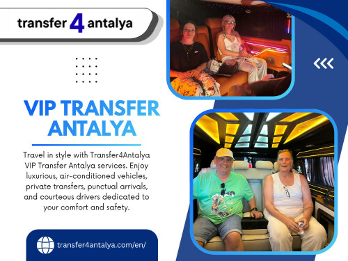 Some travelers simply prefer a little more comfort throughout their journey. Choosing Vip transfer antalya can make the airport transfer feel like part of the vacation rather than another travel task. Premium transportation is often appreciated because it offers. Spacious seating, Comfortable interiors, Professional presentation, A quieter travel environment. For many visitors, those small details help create a more enjoyable first impression of Antalya.

Address: Güzelyurt, 206. Sk. No:2, 07112 Aksu/Antalya
Phone: +905370463824

For More Information: https://transfer4antalya.com/en/

Read Our Blogs:
https://transfer4antalya.tumblr.com/
https://transfer4antalya.brushd.com/
https://transfer4antalya.medium.com/vip-taxi-antalya-051f9c47775f

Related Links:
https://c8ke.me/transfer4antalya
https://disqus.com/by/transfer4antalya/about/
https://www.blurb.com/user/transfer4ant