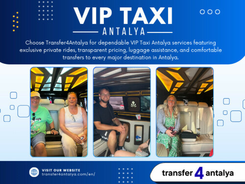 For travelers who want flexibility with extra comfort, a vip taxi Antalya option can be an excellent choice. It combines the convenience of taxi transportation with a more premium approach. Passengers can enjoy a cleaner, more organized, and comfortable travel experience without unnecessary complications. This type of service is especially useful for visitors who value both efficiency and quality.

Address: Güzelyurt, 206. Sk. No:2, 07112 Aksu/Antalya
Phone: +905370463824

For More Information: https://transfer4antalya.com/en/

Read Our Blogs:
https://transfer4antalya.mystrikingly.com
https://transfer4antalya.blogspot.com
https://transfer4antalya.wixsite.com/transfer4antalya

Related Links:
https://allmyfaves.com/transfer4antalya
https://gravatar.com/transfer4antalya
https://issuu.com/transfer4antalya