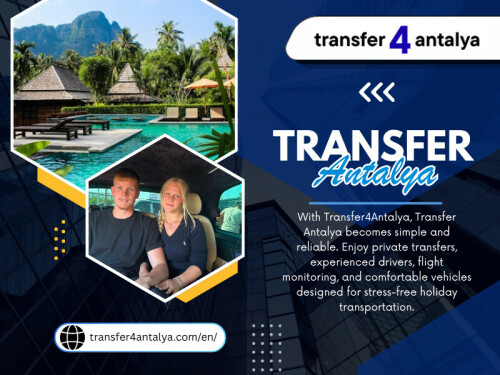 Many travelers choose premium services because they want transportation that matches the quality of their overall trip. A Vip transfer antalya service is designed for people who want a more comfortable and personalized travel experience. It is not only about having a better vehicle. It is about enjoying a service where convenience is considered at every stage.

Address: Güzelyurt, 206. Sk. No:2, 07112 Aksu/Antalya
Phone: +905370463824

For More Information: https://transfer4antalya.com/en/

Read Our Blogs:
https://transfer4antalya.wordpress.com
https://transfer4antalya.tumblr.com/
https://transfer4antalya.brushd.com/

Related Links:
https://linktr.ee/transfer4antalya
https://gravatar.com/transfer4antalya
https://soundcloud.com/transfer4antalya