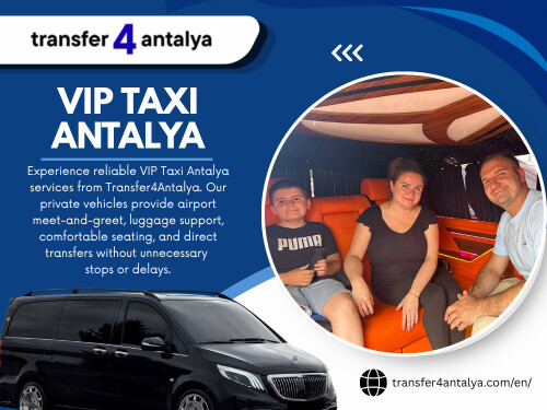One reason travelers increasingly choose vip taxi Antalya is its simplicity. Instead of changing between different transportation methods, door-to-door service allows visitors to travel directly toward their accommodation. This becomes particularly useful when, Arriving late at night, Visiting Antalya for the first time, Carrying heavy luggage, Traveling with children or older family members. Removing unnecessary travel steps makes the overall experience much more comfortable.

Address: Güzelyurt, 206. Sk. No:2, 07112 Aksu/Antalya
Phone: +905370463824

For More Information: https://transfer4antalya.com/en/

Read Our Blogs:
https://transfer4antalya.tumblr.com/
https://transfer4antalya.brushd.com/
https://transfer4antalya.medium.com/vip-taxi-antalya-051f9c47775f

Related Links:
https://beacons.ai/transfer4antalya
https://vimeo.com/transfer4antalya
https://speakerdeck.com/transfer4antalya