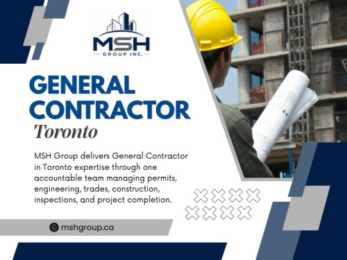 Business owners often compare proposals by looking at numbers alone. However, the experience behind those numbers can have an even greater impact. An experienced General contractor Toronto brings practical knowledge that cannot be learned from manuals alone.

Click here for more information:https://mshgroup.ca/general-contracting/

Address: 426 Maria Antonia Rd, Woodbridge, ON L4H 2Y9, Canada
Phone: 647-886-4990

Read Our Blogs:
https://mshgroupca.wordpress.com/
https://mshgroupca.tumblr.com/
https://mshgroupca.wixsite.com/mshgroupca

More Links:
https://solo.to/mshgroupca
https://www.flickr.com/people/mshgroupca/
https://myanimelist.net/profile/mshgroupca
https://www.mixcloud.com/mshgroupca/