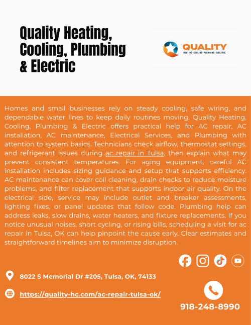 Quality Heating, Cooling, Plumbing & Electric PDF
