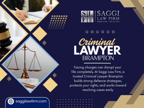 Nobody really plans for a situation where they need a lawyer. It usually starts small… maybe a call, maybe a misunderstanding, maybe something that just got out of hand. And suddenly, things feel serious. Confusing. A bit overwhelming too, if we’re being honest.
That’s usually the point where having a Criminal Lawyer Brampton stops being optional and starts becoming necessary. Not just for legal reasons, but for clarity.

Contact Us -
Address - 2250 Bovaird Dr E Unit 401, Brampton, ON L6R 0W3, Canada
Phone No - 647-983-6720

Read Our Blogs -
https://saggilawfirm.bcz.com/2026/03/31/law-firm-office-near-brampton/
https://criminallawfirmstoronto.blogspot.com/2026/03/criminal-lawyer-brampton.html
https://saggilawfirmcriminallawyer.tumblr.com/post/812575807656607744/criminal-defence-lawyer-brampton

More Links -
https://allmyfaves.com/saggilawfirm
https://litelink.at/saggilawfirm
https://about.me/Mandeepsaggi