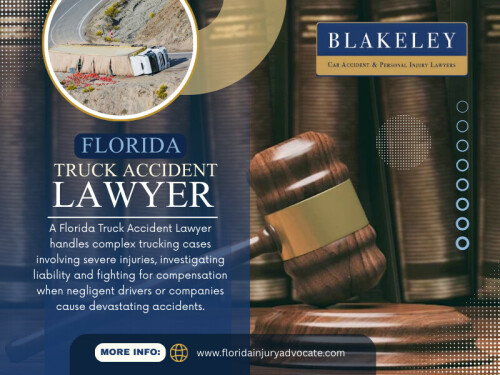 A Florida Truck Accident Lawyer understands these complexities and investigates all potential sources of liability. This approach helps maximize compensation by identifying responsible parties beyond the driver alone.


Contact : Blakeley Car Accident & Personal Injury Lawyers West Palm Beach
Address: 2101 Vista Pkwy UNIT 304, West Palm Beach, FL 33411, United States
Phone :+15612323162

Find Us On  Google Map : https://maps.app.goo.gl/jnTiaqnKAecxxVXA9


Read Our Blog: 
https://medium.com/@floridainjuryadvocatefl/car-accident-lawyer-florida-fbb99b26f3ac
https://floridainjuryadvocatefl.mystrikingly.com/
https://floridainjuryadvocate.tumblr.com/

More Links:
https://solo.to/floridainjuryadvocat
https://gravatar.com/floridainjuryadvocatefl
https://www.blurb.com/user/advocatefl