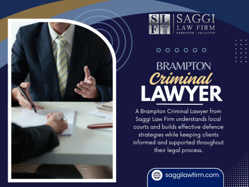 At Saggi Law Firm, it is not only about handling cases, it is about helping people avoid making those mistakes that often occur when people try to handle things on their own. With care, attention, and proper understanding that small decisions have lasting effects.
Having a Brampton criminal lawyer by your side means that you do not have to figure things out on your own in the complex process.

Contact Us -
Address - 2250 Bovaird Dr E Unit 401, Brampton, ON L6R 0W3, Canada
Phone No - 647-983-6720

Read Our Blogs -
https://mandeepsaggisocial.wixsite.com/saggilawfirm/post/top-criminal-lawyer-brampton
https://bramptoncriminallawyers.weebly.com/brampton-lawyer/brampton-lawyers4639980
https://criminallawfirmstoronto.medium.com/brampton-lawyers-1d12cecbf9d5

More Links -
https://saggilawfirm.contactin.bio
https://MySlink.app/saggilawfirm
https://www.wattpad.com/user/saggilawfirm