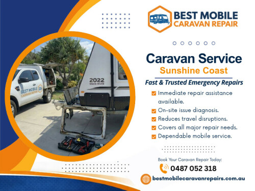 A professional caravan service covers all the critical components that keep your caravan safe and roadworthy.

Typical servicing includes:

- Wheel bearings cleaned, inspected, and repacked

- Bearing seals replaced

- Brake system inspection (shoes, magnets, drums)

- Suspension and axle checks

- Greasing of shackles and moving components

- Tyre condition, pressure, and wear inspection (including spare)

- Wheel nut torque check

- Brake safe unit operation check

For More Information : https://bestmobilecaravanrepairs.com.au/caravan-servicing-sunshine-coast/

Find Us On Google Map : https://maps.app.goo.gl/xMZdr9hghJ44W1F48

Contact : Best Mobile Caravan Repairs

Address: 10 Alice Street, Alexandra Headland, QLD 4572, Australia

Phone Number: 0487 052 318

Read Our Blogs:

https://bestmobilecaravanrepairs.mystrikingly.com/blog/caravan-repairs-sunshine-coast

https://bestmobilecaravanrepairs.bcz.com/2026/04/06/caravan-repairs-sunshine-coast-qld/

https://bestmobilecaravanrepairs.wordpress.com/2026/04/02/caravan-repair/

More Links:

https://litelink.at/bestmobilecaravanrepairs

https://triberr.com/bestmobilecaravanrepairs

https://disqus.com/by/bestmobilecaravanrepairs/about/