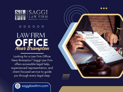 There’s a real, practical advantage to working with a Law Firm Office Near Brampton—and it goes beyond just location. It’s about access, communication, and having someone who understands the local system in a way that actually helps.

Official Website - https://saggilawfirm.com/criminal-lawyer-near-me

Contact Us -
Address - 2250 Bovaird Dr E Unit 401, Brampton, ON L6R 0W3, Canada
Phone No - 647-983-6720

Read Our Blogs -
https://all4webs.com/saggilawfirm/criminallawyerbrampt.htm
https://saggilawfirm.bcz.com/2026/03/31/law-firm-office-near-brampton/
https://criminallawfirmstoronto.blogspot.com/2026/03/criminal-lawyer-brampton.html

More Links -
https://linktr.ee/saggilawfirm
https://beacons.ai/saggilawfirm
https://dzone.com/users/4554599/saggilawfirm.html