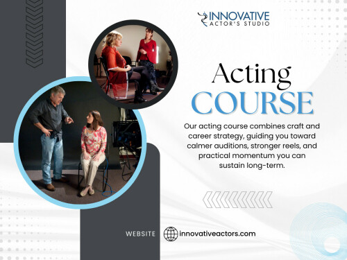 Many beginners are surprised to learn that acting is not about big emotions right away. Early acting courses focus on simple scene work using short, relatable scripts. These scenes teach how to understand objectives, relationships, and circumstances. By breaking scenes down step by step, acting courses help students build confidence without feeling overwhelmed. This approach creates a strong base for more complex work later.

Innovative Actor's Studio

Find Us On Google Maps: https://maps.app.goo.gl/DDSoDL3V3JQpRrAq7

Address: 5112 Lankershim Blvd, North Hollywood, CA 91601, United States
Phone Number: +18182877252

For More Information: https://innovativeactors.com/acting-lessons-courses/

Read Our Blogs:
https://lainnovativeactors.medium.com/acting-classes-for-beginners-1e2743c305a5
https://innovativeactors.tumblr.com/post/808147936777224192/adult-acting-classes
https://innovativeactors.brushd.com/entry/26879/best-acting-schools

Related Links:
https://allmyfaves.com/innovativeactors
https://www.viki.com/users/innovativeactors/collections
https://issuu.com/innovativeactors